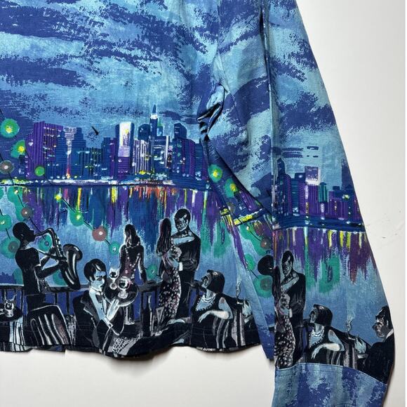 Vintage Take Two Clothing Musical Themed Shacket Jacket Shirt Denim Cotton Sz 3X - Picture 9 of 11